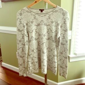 Ann Taylor grey and white sweater medium